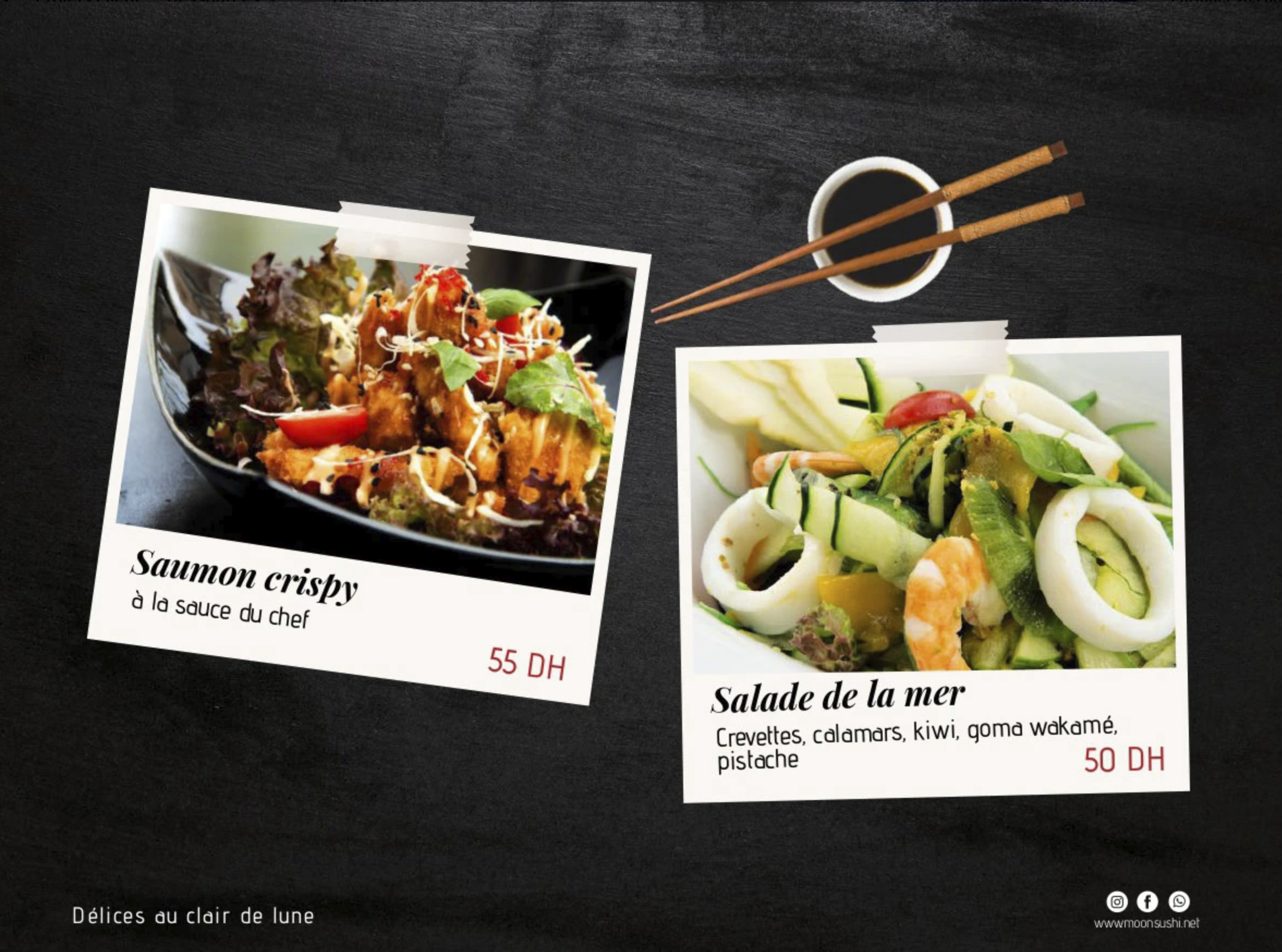 Moon Sushi Menu Card