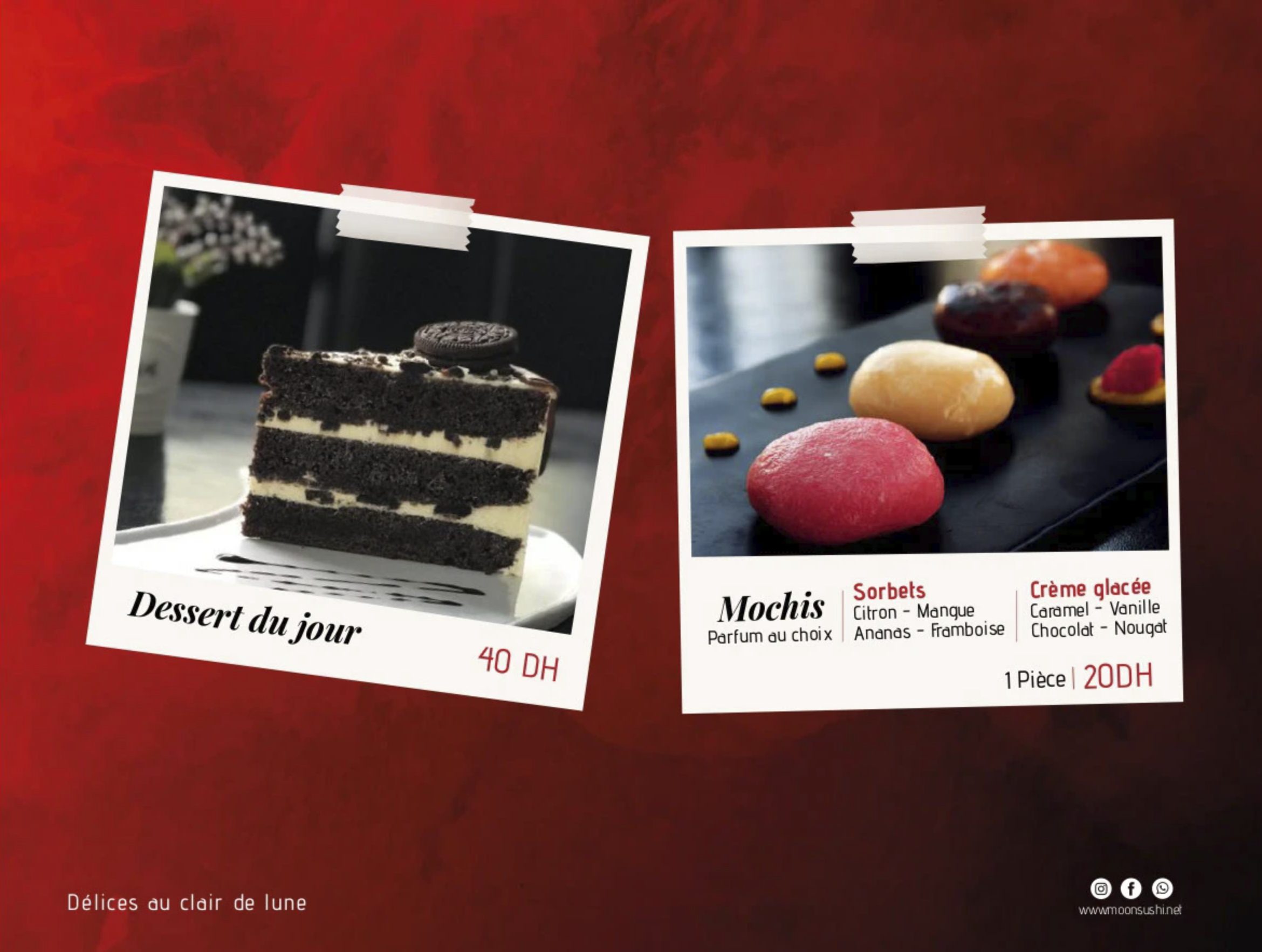 Moon Sushi Menu Card